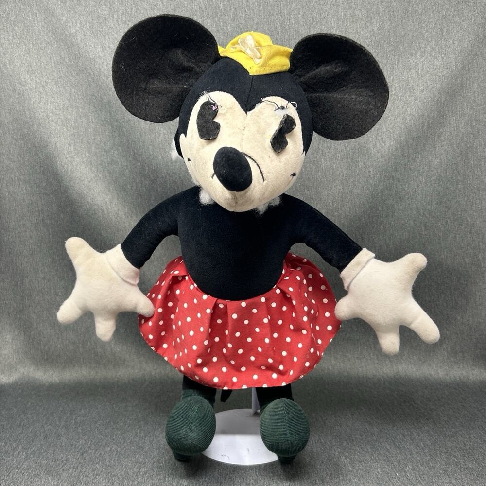 Vintage Disney Store LE Charlotte Clark Design Pie Eyed Minnie Mouse Plush #6903